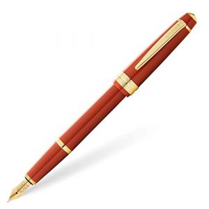 Cross Bailey Light Stylo-plume en vernis ambre avec ferrures dorées Calibre M