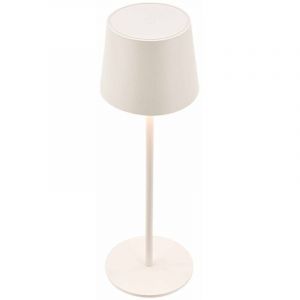 BRILONER - Lampe de table LED sans fil IP44 avec commande tactile, intensité variable, batterie et source lumineuse interchangeables, lampe de chevet, lecture, camping, 11 x 33 cm, blanc ancien