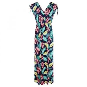 Morgan Robe longue FEMME avec sans manches et col v rouge
