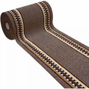 Tapis de Cuisine Coureur Bord&eacute; Absorbant Antid&eacute;rapant Lavable En Diff&eacute;rentes Tailles Marron - 57x180 cm