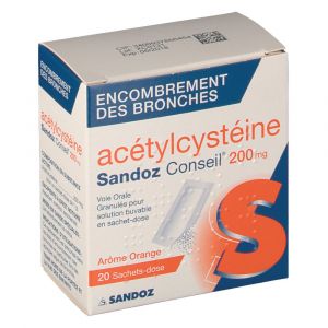 Sandoz Acétylcystéine Conseil 200 mg - 20 Sachets