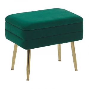 Image de Beliani Banquette design en velours vert foncé avec rangement ODESSA