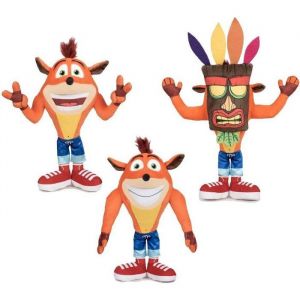 Crash Bandicoot - Peluche Douce 21 cm (3 mod&egrave;les, livraison al&eacute;atoire)