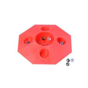 Engelhart Knikkerpot - Jeu de Billes - 6 Billes avec Pot - Diam : 22 cm – Rouge