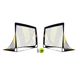 Paire de But Pop UP Noir/Jaune 0,9 x 0,6m - Livr&eacute;e avec Un Ballon et Une Pompe