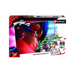 Image de Nathan - Puzzle Enfant - 60 pièces - Miraculous Ladybug - Fille ou garçon dès 6 ans - Puzzle de qualité supérieure - Carton épais et résistant - Super Héros - 86181