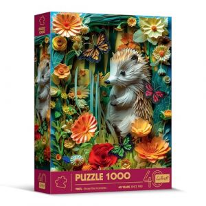 Trefl Puzzle Effet 3D, Hérisson - 1000 Pièces - 40ème Anniversaire, Paper Art, Puzzle Premium pour Les Adultes et Les Enfants à partir de 14 Ans
