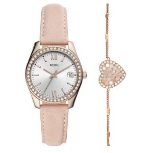 Image de Fossil Montre Coffret Montre en Cuir Rose et Bracelet Femme multicolor - Taille Unique