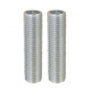 Tibelec Lot de 2 tubulures, acier, gris