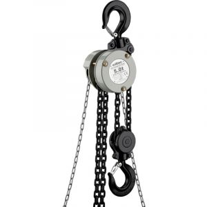 wiltec Palan à chaîne manuel VSK-5 – Capacité de levage 5 t – Hauteur de levage 3 m – Chaîne de 5 m – Palan mécanique de levage pour atelier