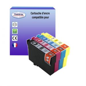 4 Cartouches Compatiblespour Epson Stylus SX440W, SX445W remplace Epson T1281 T1282 T1283 T1284 - T3AZUR