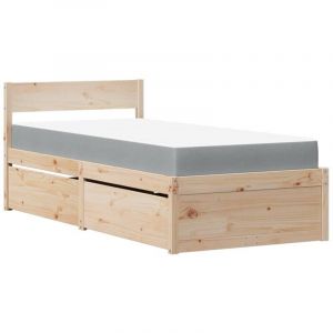 VidaXL Lit Avec Tiroirs Et Matelas 90x190 Cm Bois Massif De Pin