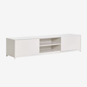 Meuble TV Kivora en MDF Blanc Gardenia &harr;︎ 180 cm