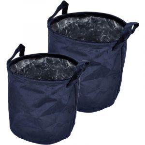 Image de Lot de 2 Panières Hautes "Velvet" 30cm Bleu Foncé Prix