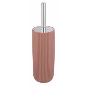 Wenko Porte Brosse wc Agropoli rose, brosse wc noire, design fermé, Plastique surface givrée sans bpa, ø 10x36,5 cm, rose ancien