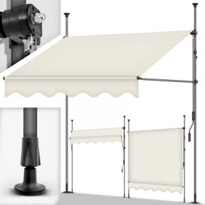 Tillvex Store Banne Manue 150 - 400 cm r&eacute;tractable avec manivelle pour Le Balcon Marquise de terrasse sans percement Marquise Soleil de Balcon auvent