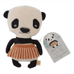 Oyoy living Peluche Ourson Panda multicolore en coton et en polyester H28x18x8cm