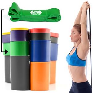 Bande de résistance élastique CKB LTD 1x Fitness 50-120lb - Vert - Pour Yoga Pilate Musculation Gymnastique