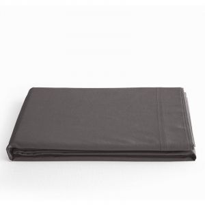 Coton Pur - Drap plat 'Pr&eacute;mium' pour lit 1 place & 2 places - Pr&eacute;mium Ardoise - 180 x 290 cm pour lit 1 place