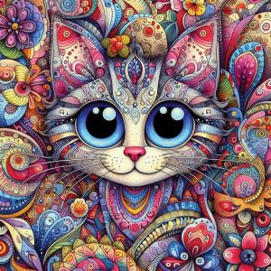 Puzzle 1023 pièces : Chat aux grands yeux