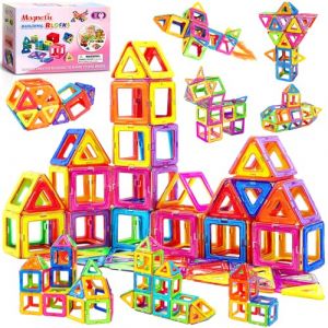 Vautvis Construction Magnetique Enfant61 Pi&egrave;ces Bloc de Construction Magn&eacute;tique