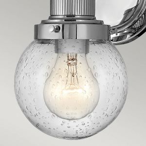 Elstead Lampe murale Quintatesse Poppy E27 40W IP44 Steel, chromé poli Glass Clear l: 18,3 cm h: 23,7 cm b: 13 cm Dimmable