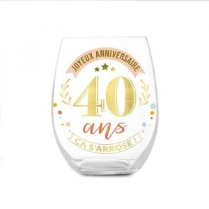 Verre rond transparent anniversaire 40ans - sud trading cd7730+40