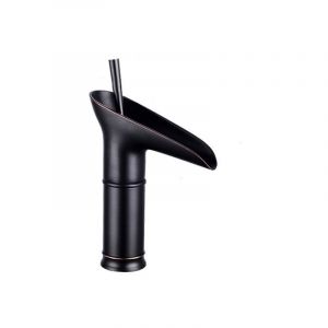 Desconocido Silla Mitigeur lavabo retro en Laiton, cascade, Noir