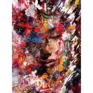 Figured'Art Peinture par Num&eacute;ro Adulte avec Cadre Visage f&eacute;minin abstrait - Activit&eacute; Manuelle Kit de Loisir Cr&eacute;atif DIY Num&eacute;ro d'Art Complet - 40x50cm toile tendue sur ch&acirc;ssis