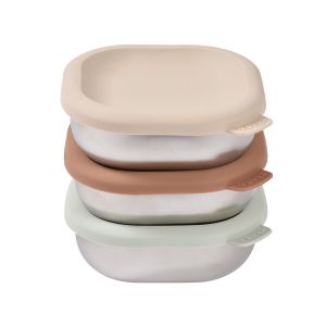 Lot de 3 Bo&icirc;tes Repas Inox Multi-usage Natural Set - 250 ml