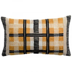 Vivaraise Coussin Eden brodé ocre 30 x 50 cm OCRE