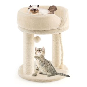 Arbre &agrave; chat Coast Cat Tree griffoir pour chat avec chaise douce tour sistal pour chat beige