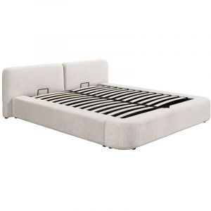 Lit coffre 160 x 200 cm - Tissu - Beige - JUDALO de Maison C&eacute;phy