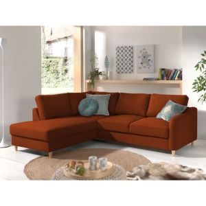 Will canapé d'angle convertible 5 places style scandinave gauc Couleur Rouille