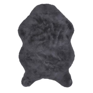The Home Deco Factory - Tapis imitation fourrure poils fins - 60 x 90 cm - Gris