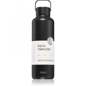 EQUA Timeless Bouteille isotherme à double paroi en acier inoxydable, froide pendant 24 heures ou chaude jusqu'à 12 heures, sans BPA, anti-fuite, durable, multifonctionnelle (Dark, 600 ml)