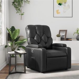 VidaXL Fauteuil Inclinable Noir Similicuir