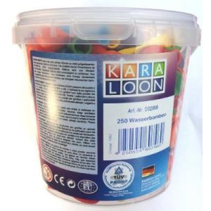 Karaloon D02099-250 Bombes à Eau de 8 cm livrées dans Un Seau (Plusieurs Coloris Disponibles)