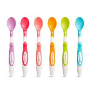 Munchkin Cuillères Bébé 1er Âge Soft Tip, Lot de Cuillères d’Apprentissage avec Manches Ergonomiques, Couvert Bébé Compatible Lave-Vaisselle, Plastique sans BPA - Pack de 6