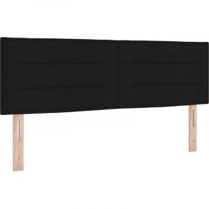 VidaXL T&ecirc;te de lit Autre avec t&ecirc;te de lit Noir 140 cm tissu