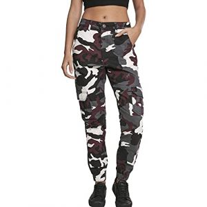 Urban classics Ladies High Waist Cargo Pants Pantalon, Multicolore