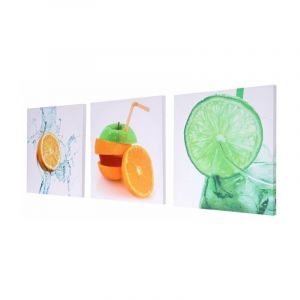 D&eacute;coshop26 Toile de d&eacute;coration murale tableaux fruit kit de 3 pi&egrave;ces 150x50cm DEC04050