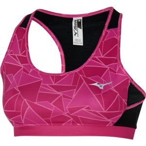 Mizuno Alpha Graphic Soutien-Gorge Femme, rose/noir M Brassières course à pied