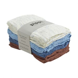 Pippi Langes enfant mousseline Air Blue 65x65 cm lot de 8 - Taille 65 cm