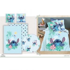 Aymax Parure de lit réversible Stitch - Lilo et Stitch - 140 cm x 200 cm