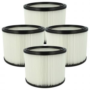 Vhbw 4x Cartouche filtrante compatible avec Husqvarna WDC 325L, WDC 220 aspirateur - Filtre pour particules fines, papier