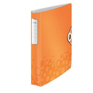 Image de Leitz 4240-00-44 - Classeur 4 anneaux Active SoftClick Wow 21 x 29,7 cm, dos de 52, fermeture à élastique, orange métallisé