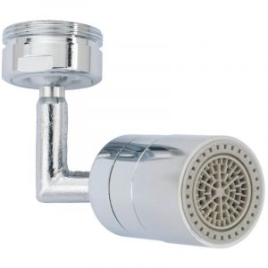 Image de Wenko R&eacute;gulateur de jet &agrave; deux modes, mousseur r&eacute;glable avec deux types de jet orientable &agrave; 360&deg; en laiton chrom&eacute;, &eacute;conomie d'eau, id&eacute;al pour la cuisine ou la salle de bain, 2,5 x 6,5 x 5,5 cm