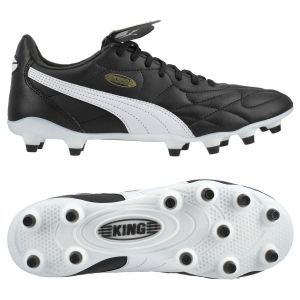 Puma Mixte King Top FG/AG Chaussure de Football, Black White Gold, 39 EU