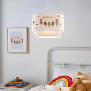 Lux.pro - Suspension Lurgan pour enfant motif d'animaux avec des vêtements blanc